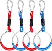 Lily's Things Double Obstacle Line Hanging Ninja Rings (4 Pack), Ninja Line Attachments for Slackline Obstacle Course - Easy Attachment to Most Any Home Playground Equipment Sets