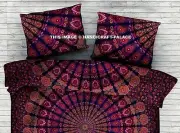 Indian Peacock Mandala Cushion Pillow Cover Bed Throw Cotton Pillow Sham Case