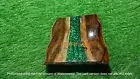 Green Square Epoxy Resin Top Coffee Table Wooden Live Edge Farmhouse Furniture