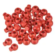 Cord Locks, 100 Pack Ball Spring Toggle Stopper, Red