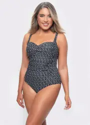 Chlorine Resistant One Piece Swimsuit Leaf Bud-Print