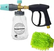 Short Pressure Washer Gun with Foam Cannon, High Pressure Washer Gun Snow Foam L