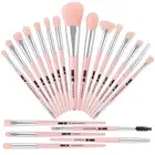 Makeup Foundation,Eyeshadow,Kabuki,Blending Concealers,Color Pink Set Of 20Pcs