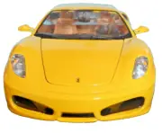 Ferrari F430 2004 Fly Yellow/Light tan trim. Engine detail Bburago 1:24th Scale.