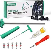 Prozwee Tire Valve Stem Core Quickly Replacement Tool Kit,with 5PCS Valves Cores & 1PCS Grease,Perfect Tool for Replacing Leaky Valves in Cars,Trucks,Motorcycles, etc.with 4PCS TR413 Valve Stems
