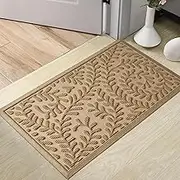 HIYARD Front Door Mat, Absorbent Dirt Trapping Welcome Door Mat Indoor Outdoor, Non Slip Entry Mat, Indoor Outdoor Door Mats, Fade Resistant, Low Profile Doormat for Entryway, 29×17, Beige