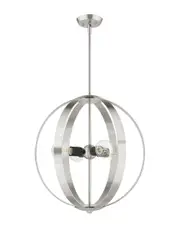 Livex Lighting Modesto Nickel 4 Light Chandelier