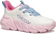 [Geox] Girls' J Flexyper Fast Girl Trainers, White Pink, 36 EU