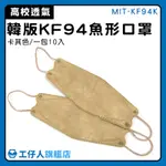 【工仔人】KF94口罩 魚形口罩 鳥口罩 彩色口罩 棕色 不起霧 MIT-KF94K 柳葉型口罩