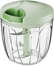 Leona Co Manual Food Chopper 900ML – Hand-Pull Garlic Onion Vegetable Chopper with Mixer Blade – Portable Mini Food Processor for Herbs, Nuts, Salad, Baby Food & Meal Prep