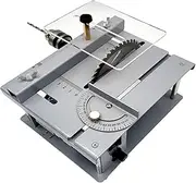 Mini Table Saw, Portable Bench Top Saw for Woodworking, Electric Cutting Tool with 7-Speed Adjustable Power Supply for DIY Handmade Wooden Model Crafts