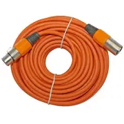 50 ft foot ORANGE 3pin XLR male to female M/F shielded mic microphone cable cord