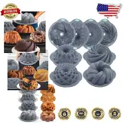 Heat Resistant Silicone 4-Piece Cake Pan Set for Stylish Homemade Desserts