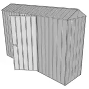 Build-a-Shed 0.8 x 3 x 2.1m Gable Single Hinged Side Door Shed - Zinc