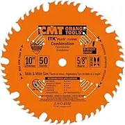 CMT P10050 ITK Plus Combination Saw Blade, 10 x 50 Teeth, 1FTG+ 4ATB Teeth with Shear with 5/8-Inch bore
