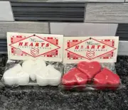 Vtg Waccents Floating Heart Candles Red And White Set Of 6 Rose Scent Valentine