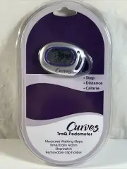 Curves Pedometer Traq Time/Daily Alarm Stopwatch New Sealed