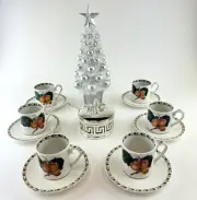 Victoria Bella Set Of 6 Fine Bone China Tea Coffee Cups and Saucers