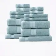 Renee Taylor Brentwood Low Twist 14 Piece Gray Mist Towel Pack