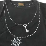 全新正品 NEIGHBORHOOD BLISS ANCHOR 項鍊 刺繡 船錨 黑短T (L)