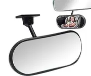 Baby Car Mirror | Rear View Mirror 360° Adjustable | Adhesive Mount, Wide Angle Shatterproof Backseat Monitor for Kids Observing, Windshield, Dashboard