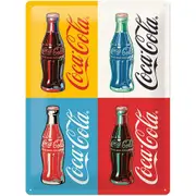 Nostalgic-Art Large Sign Coke 4 Bottles - Pop Art 30x40cm