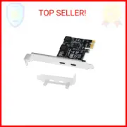 PCIE 2-Ports Superspeed 5Gbps Max USB 3.1 Gen1 Type C Card for Windows 11, 10, 8