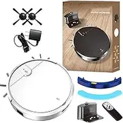 Smart Dual-Mode Robot Vacuum - 3000Pa AI Mop & Vacuum w/Self-Empty Dock, Tangle-Free Pet Hair Techs, App Control, Ultra-Slim 3.1" for Carpets & Hard Floors (White+APP)