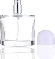 Enslz 100ML/3.4OZ Refillable Cosmetic Spray Bottle, Empty Glass Perfume Bottle with Spray Atomizer (White, 100ml)