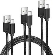 [Elebase] USB Type C Charger Cable 3Pack 0.5/1/2/M,Charging Power Cord for iPhone 16 15 Pro Max Plus,CarPlay,for Samsung Galaxy Note 10 20 S21 S22 S23 S24 Ultra,Tab A8 A9 S9,A54 A52 A53,Z Flip Fold 5 4