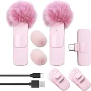 Mellisso New Wireless Lavalier Microphone Portable Audio Video Recording Mini Microphone for PC Camera Live Gaming Phone
