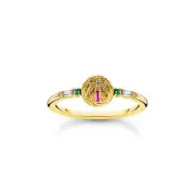 Genuine THOMAS SABO Ring with palm tree and colourful stones