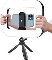 Ring Light for Phone | Selfie Ring Light with Tripod Stand - Adjustable Foldable Phone Holder for Streaming Live Recording Makeup Photography Travel Vlogging Work