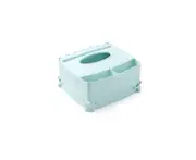 Plastic Tissue Box,Remote Control Storage Box Bathroom Paper Towel Rack - Blue