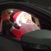 monsoon [CAR Santa] with Elf Inflatable Car Buddy Decoration Christmas Holida...