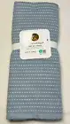 THYME & SAGE KITCHEN TEA TOWELS (3) BLUE WHITE BROWN DOTS TURKISH COTTON NWT