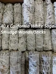 White Sage Smudge Sticks 40 x 4" Bundle Free Post