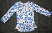Very Rare 2014 Blue Floral Bonds Baby Stretchie LS-arm Ballet Suit Size 2 BNWT
