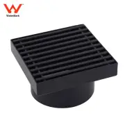 Matte Black Square Stainless Steel 100x100mm Floor Drain Shower Grate 80mm Waste