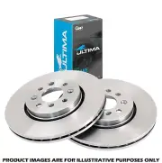 FRONT 322mm BRAKE ROTORS & ULTIMA PADS FOR FORD TERRITORY TS TX SX SY SZ (for: Ford)