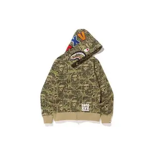 A Bathing ape bape XXV CITIES 25週年 綠迷彩 鯊魚外套 拉帽外套