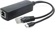 5V PoE Splitter, 48V to 5V 2.4A with Micro USB Plug, IEEE 802.3af Compliant, for IP Camera, Dropcam or Raspberry Pi and More