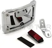 HTTMT MT388-CD Chrome Laydown Curved License Plate Bracket Tag Holder w/Mount Kit Compatible with Harley Davidson 2005-2007 Softail Springer Classic FLSTSC/ 2005-2017 Softail Deluxe FLSTN