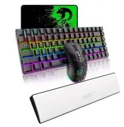 Gaming Mechanical Keyboard+6400DPI Programmable Mouse Combo with Rainbow Backlit