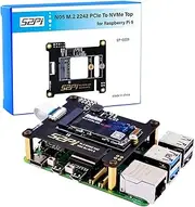 GeeekPi N05 M.2 M-Key NVMe HAT for Raspberry Pi 5, M.2 2242 PCIe to NVMe SSD Shield Pip PCIe Peripheral Board Top for Raspberry Pi 5 4GB/8GB