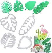 Tropical Leaf Cookie Cutter - Hawaiian Palm Leaves Fondant Cutters Set for Gum Paste, Sugarcraft Candy, Luau Cake Decorating （4Pcs）