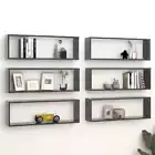 NNEVL Wall Cube Shelves 6 pcs Grey 80x15x26.5 cm Chipboard
