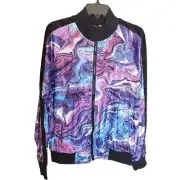 Victorious Mens S Blue Opal Abstract Print Full Zip 2-Piece Jogger Suit Set NWT