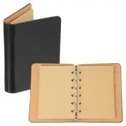 Binder Cover 1pcs A7 Kraft Leather Notebook with 50 Sheet Paper, Black