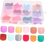 DRESSOOS 12 Pack Frosted False Toe Nails Set Pedicure Fake Toe Nails Tips Toe Nail Decor Natural Look for Festival Birthday Present